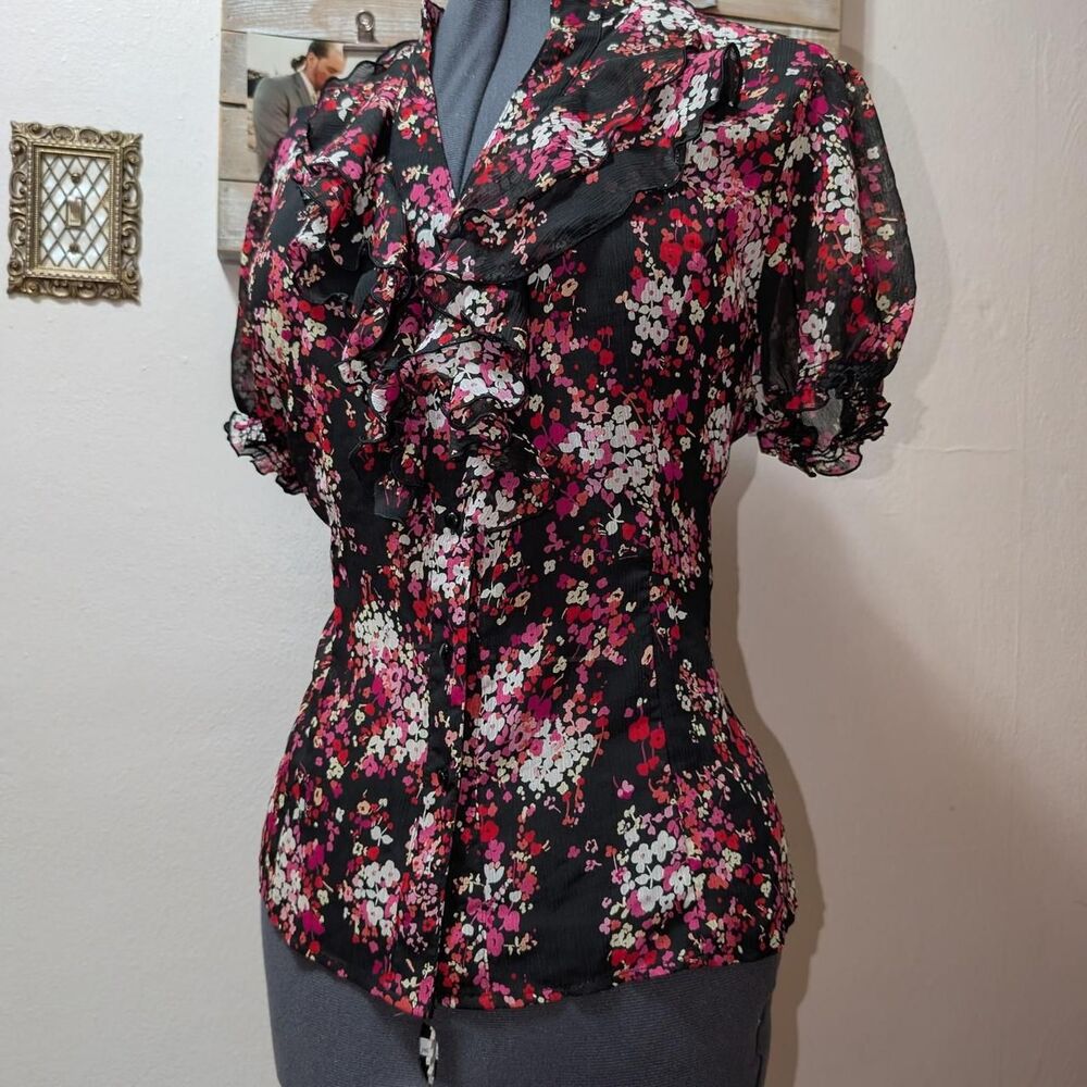 Women's Sheer Floral Blouse
